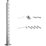 Mophorn poteau de garde - corps, 1067x50, 8x50, 8 mm, poteau pour rampe d'escalier � c�ble, trous horizontaux ...