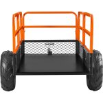 Mophorn remorque  benne basculante, 623 l, remorque en acier pour tracteur tondeuse et jardin, capacit ...