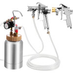 Mophorn r�servoir de peinture sous pression 2 l 0, 31 mpa, pot de peinture avec 2 pistolets de pulv�risation ...