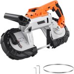 Mophorn scie  ruban portative 20 v, profondeur de coupe 12, 7 cm, moteur sans balais, sans fil, design ...