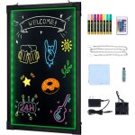 Tableau d'criture de messages  led, 16'x12', tableau noir clair avec marqueurs et tlcommande - ...