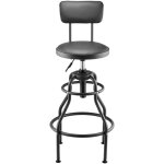 Mophorn tabouret d'atelier avec dossier, sige de mcanicien sur roulettes, capacit maximale de 136 ...