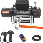 Mophorn treuil �lectrique 12 v cc 6100 kg avec c�ble en acier ? 9, 5 mm x 24 m, t�l�commandes sans fil ...