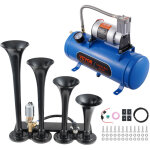Mophorn - vevor kit de klaxon 4 trompettes 150 db klaxon de voiture avec compresseur deair 90 - 120 psi ...