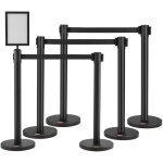 Mophorn - vevor poteau de guidage 6pcs 93 cm barriere de balisage pour controle de foules avec 4 rubans ...