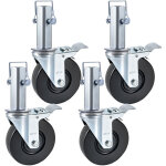 Mophorn - vevor roulettes pivotantes en polyurethane, noyau en fer 12, 7 cm, roulettes a tige pivotante ...