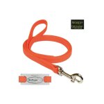 Laisse biothane cousue, orange fluo d�signation : laisse biothane longueur : 1. 20 m largeur : laisse ...