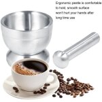 Mortier et pilon - cuisine - acier inoxydable - 10 x 8. 7 cm - outil de broyage - ergonomique