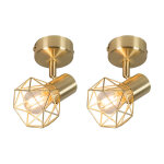 Mosh - spot plafond, plafonnier - 2 pi�ces - h 160 mm - dor� / laiton - moderne - �clairage int�rieur ...