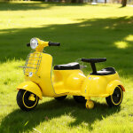 Moto �lectrique enfant vespa scooter avec sidecar homemiyn ? 2 places, d�s 3 ans, jaune