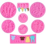 Moules � fondant en silicone 8 pi�ces pour g�teaux, bonbons et anniversaires