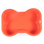 Moule � g�teau d'anniversaire pour chien en silicone en forme d'os (orange), lot de 1 pi�ce