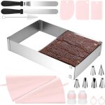 Moule � g�teau carr�, 1 pi�ce, cadre de cuisson rectangulaire r�glable, moule � g�teau � mousse rectangulaire, ...