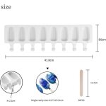 Moules � glace silicone, moule magnum cake, 2pcs + 50pcs baton de glace, glace maison popsicle, sans ...