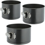 Moule � panettone, haut, set de 3, � 14 / 16 / 18 cm rond, antiadh�sif, g�teau � �tages, acier, anthracite ...