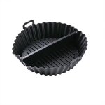 Moule silicone air fryer, 2 pices rond accessoires air fryer rutilisable moule air fryer plat silicone ...