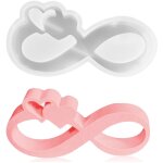 Moule en silicone en forme de rubans et c?urs, moules de silicone coulant des moules, moules en pl�tre ...