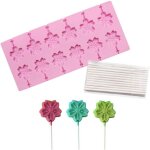 Moules � sucettes en forme de fleur de cerisier, moules en silicone pour bonbons durs au chocolat avec ...