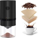 Moulin � caf� �lectrique portable avec filtre � caf� 100 pi�ces, mini moulin � caf� �lectrique rechargeable ...