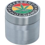 Moulin  caf avec l'inscription coffe shop holland et une feuille de marijuana sur un fond aux couleurs ...