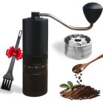 Moulin � caf� manuel, disque de broyage � sept faces en acier inoxydable et double roulement, 60 r�glages ...