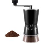 Moulin � caf� manuel avec meules coniques en c�ramique � 8 niveaux de mouture r�glable, noir, portable, ...