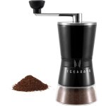 Moulin � caf� manuel avec meules coniques en c�ramique � 8 niveaux de mouture r�glable, noir, portable, ...