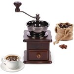 Moulin � caf� manuel vintage en bois, ancien moulin � caf� � main.