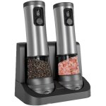 Moulin � poivre automatique avec indicateur de niveau de batterie et base rechargeable sali�re en acier ...