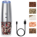 Moulin � poivre �lectrique rechargeable par usb avec capteur de gravit� - argent, saupoudreur de poivre ...