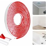 Moulure autocollante flexible 5m ? quart de rond pvc blanc �tanche 12mm x 9mm ? adapt�e pour joints muraux ...