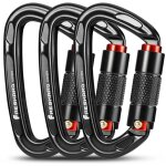 Mousqueton escalade, mousquetons verrouillage automatique, 25kn - 2550kg, certifi� ce?solide, pour alpinisme, ...