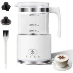 Mousseur � lait �lectrique 4 en 1, 500ml 600w grande capacit� emulsionneur de lait divis� en verre � ...