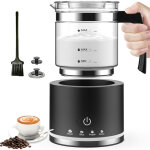 Mousseur � lait �lectrique 4 en 1, grande capacit� 500ml 600w milk frother en verre � mousse de lait ...
