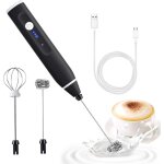 Mousseur � lait �lectrique � double fouet, rechargeable par usb, 2 en 1, portable et sans fil, id�al ...