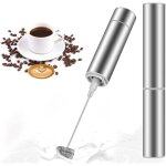 Mousseur  lait lectrique, mini fouet en acier inoxydable, moteur extra fort et aliment par batterie, ...