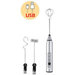 Mousseur � lait �lectrique portable, fouet m�langeur � mousse avec usb rechargeable 3 vitesses, m�langeur ...