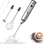 Mousseur � lait �lectrique portable rechargeable avec 2 fouets en acier inoxydable et mini - blender ...