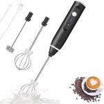 Mousseur � lait �lectrique portable rechargeable avec 2 fouets en acier inoxydable et mini - blender ...