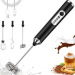 Mousseur à lait électrique portable, rechargeable par usb, mini mixeur avec 3 fouets, 3 vitesses réglables, ... Mousseur à lait électrique portable, rechargeable par usb, mini mixeur avec 3 fouets, 3 vitesses réglables, ...