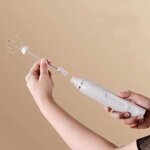 Mousseur � lait �lectrique portatif avec 2 tasses, fouet � caf� - mixeur � mousse avec support en acier ...