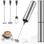 Mousseur  lait lectrique, mousseur de lait rechargeable usb et mini batteur avec dual fouet tte, mlangeur ...