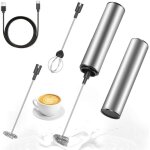 Mousseur à lait Électrique, mousseur de lait rechargeable usb et mini batteur avec dual fouet tête, mélangeur ... Mousseur à lait Électrique, mousseur de lait rechargeable usb et mini batteur avec dual fouet tête, mélangeur ...