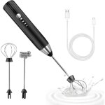 Mousseur � lait �lectrique, mousseur � lait rechargeable usb et mini fouet �lectrique, mixeur en acier ...