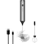 Mousseur  lait portatif, fouet lectrique rechargeable de type c, mlangeur  caf pour caf, 3 vitesses ...
