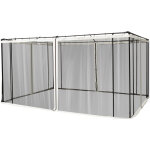 Moustiquaires pour tonnelle barnum pavillon de jardin 3 x 4 m - lot de 4 moustiquaires zipp�es + crochets ...