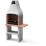 Movelar - barbecue prfabriqu  bois et charbon en bton rfractaire modle new iberia plus avec mini ...