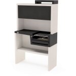 Movelar - tuozi - barbecue fixe pour bois et charbon modle plano plegado complet (blanc / noir - 118 ...