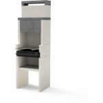 Tuozi - barbecue fixe pour charbon modle venit flex hotte (gris / blanc - 59 x 47 x 185 cm) ref: 4410 ...