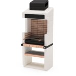 Movelar - tuozi - barbecue fixe pour bois et charbon modle durango plus (blanc / arenisca / noir - 84 ...